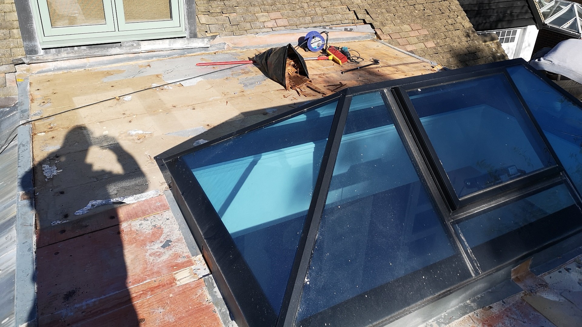 GRP roof example before